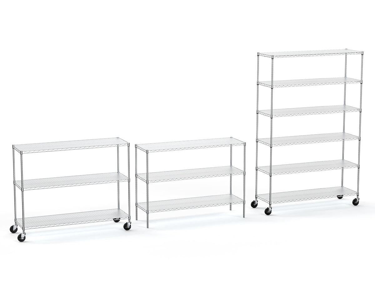 6-Tier Wire Shelving Unit, 6000 LBS Capacity, NSF-Approved Adjustable Metal Garage Storage Shelves with Wheels