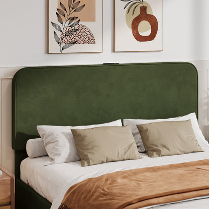 Hydraulic Storage Bed with LED Lights Green