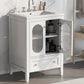 Bathroom Vanity with Sink, Bathroom Vanity Cabinet with One Drawer and Doors, Adjustable Shelf, Solid Wood and MDF, White