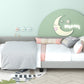 Twin Size Upholstered Daybed with Carton Ears Shaped Headboard  Grey