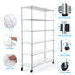 6-Tier Wire Shelving Unit, 6000 LBS Capacity, NSF-Approved Adjustable Metal Garage Storage Shelves with Wheels