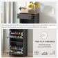 ONTREND functional with 2 flipped drawers, top shoe cabinet with adjustable panel, independent shoe rack, gray