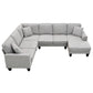 108*85.5" Modern U Shape Sectional Sofa 7 Seat Fabric Sectional Sofa Set