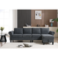 Convertible Sectional Sofa with Storage, L-Shaped Design in Modern Linen Fabric, Gray for Living Rooms