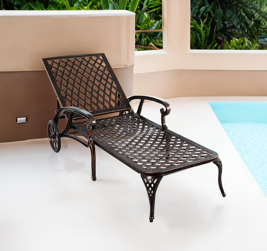 Aluminium Cast lounge chair 1pcs brown