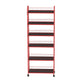 Red 6-story ultra-thin rolling storage cart, mobile shelves with wheels, metal wire storage rack with baskets