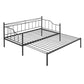 Twin Size Metal Daybed with Trundle Daybed with Slat No Box required Black