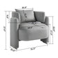 Modern Velvet Lounge Chair with Pillows, Comfortable Single Sofa for Living Rooms and Bedrooms, Grey