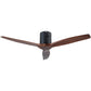 Farmhouse Rustic Ceiling Fan without Light - Matte Black with Solid Wood Blade