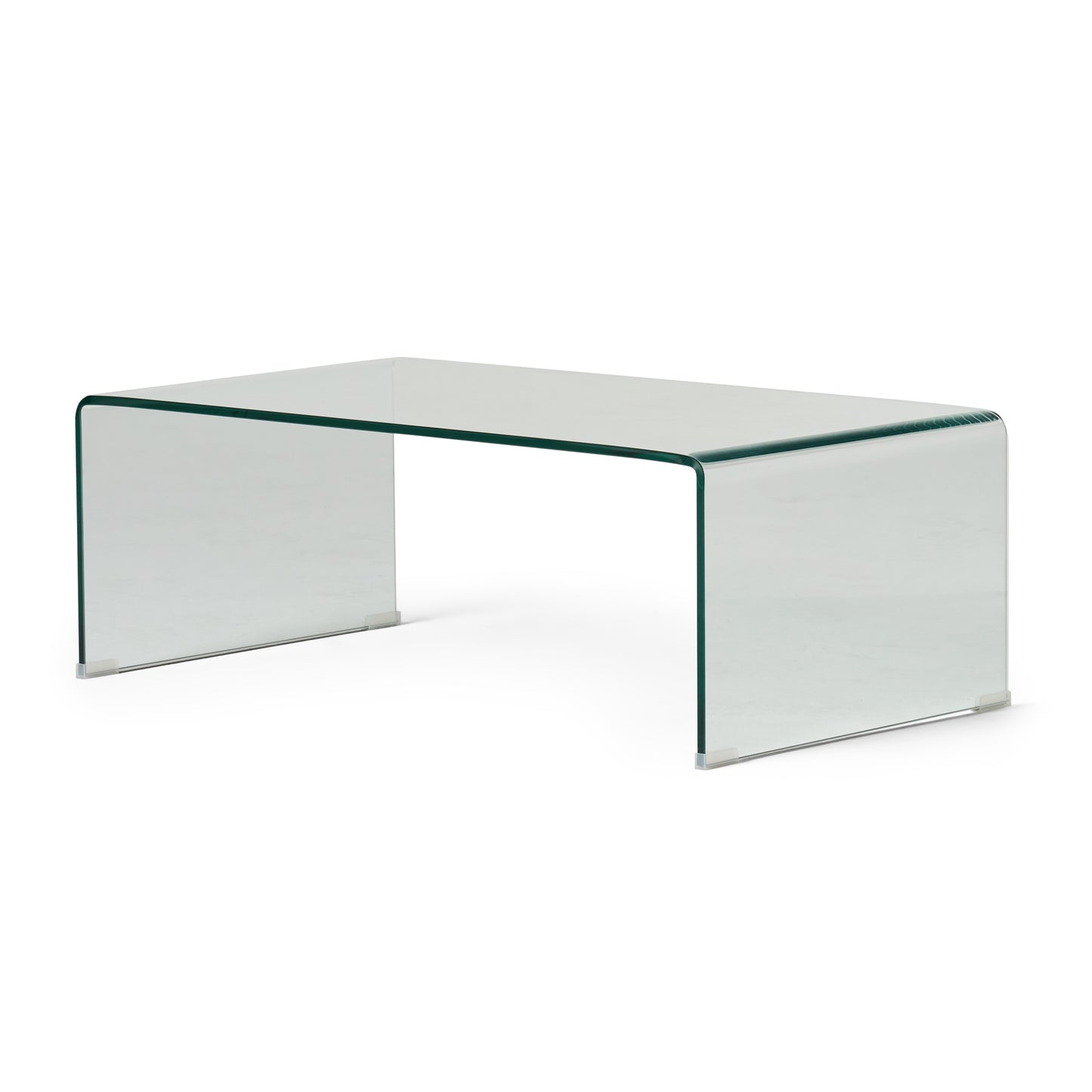 Coffee Table with 12mm Tempered Bent Glass, Elegant Design for Living Rooms