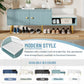 Modern Shoe Storage Bench with Hidden Storage and Upholstered Cushions, Tiffany Blue Finish