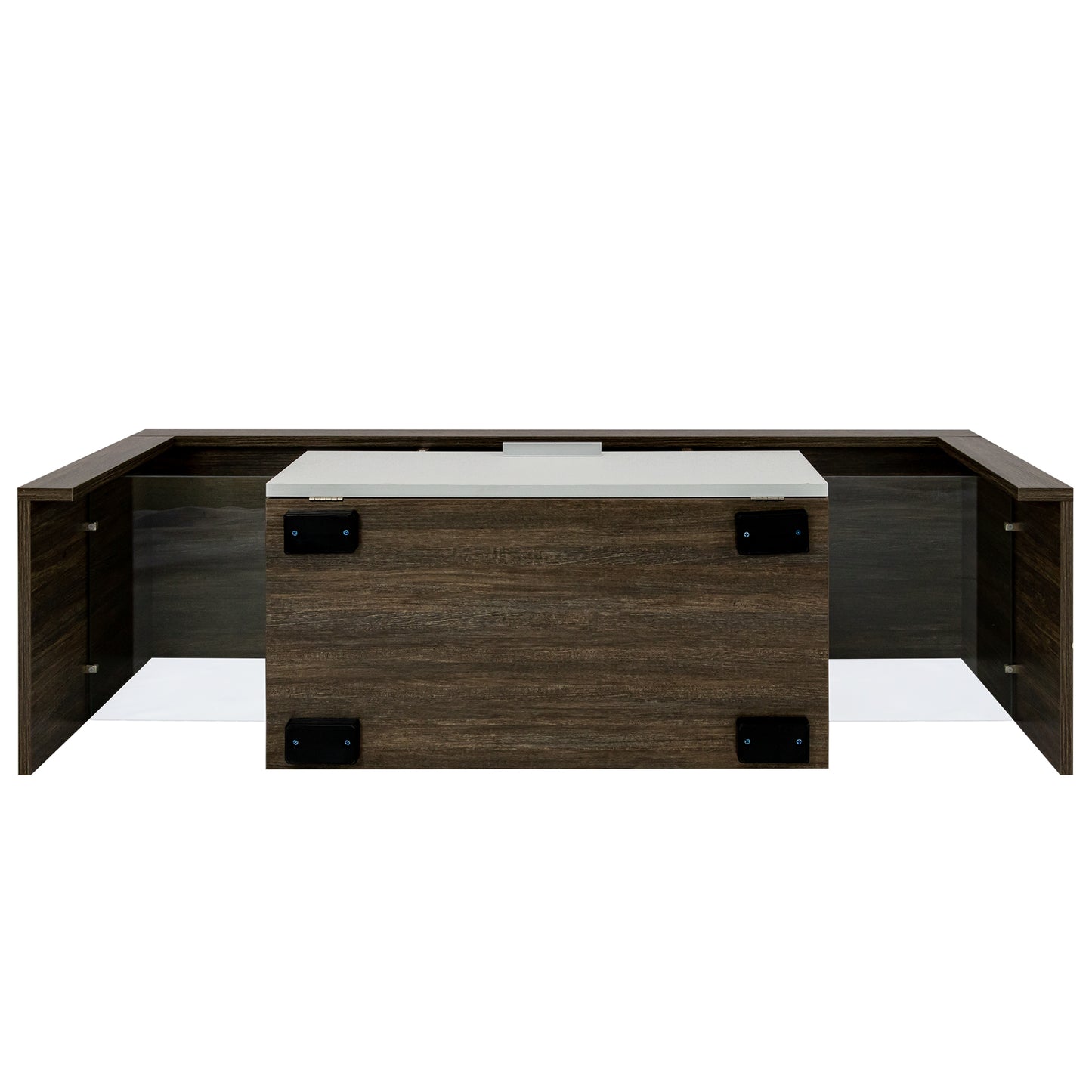 Simple modern TV stand cabinet Brown + white TV bracket