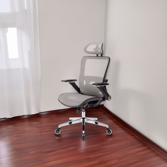 Grey Ergonomic Office Chair – Adjustable Arms
