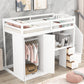 Twin Size Loft Bed with Wardrobe and Staircase, Desk and Storage Drawers and Cabinet in 1  White