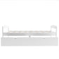 Twin size platform bed, with two drawers, white