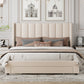 Queen Size Storage Bed Velvet Upholstered Platform Bed with a Big Drawer - Beige