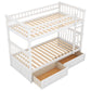 Twin over Twin Bunk Bed with Drawers  Convertible Beds  White