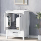 24" Bathroom Vanity with Sink, Solid Wood and MDF Cabinet with One Drawer and Doors, White Finish