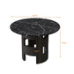 Modern Round Dining Table with Printed Black Marble Table Top for Dining Room