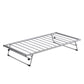 Twin Size Metal Daybed with Adjustable Trundle  Pop Up Trundle  Silver