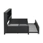 Metal Twin Size Daybed with Twin Size Trundle  Storage Shelves and USB Ports  Black