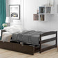 Twin size platform bed, with two drawers, espresso