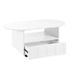 ON-TRANS flexible cream style coffee table with 2 brake wheels, drawers, large storage space, white, 39.37 '' x 23.6 ''