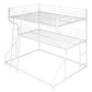 Full XL over Twin XL over Queen Size Triple Bunk Bed with Long and Short Ladder White