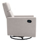 Modern Upholstered Rocker Nursery Chair Plush Seating Glider Swivel Recliner Chair Tan