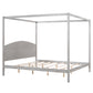 King Size Canopy Platform Bed with Headboard and Support Legs, Grey Wash