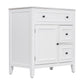 30" Bathroom Vanity with Sink Top, Solid Wood Cabinet with Door and Two Drawers, White