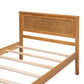 Platform Bed Frame with Headboard  Wood Slat Support  No Box Spring Needed Twin Oak