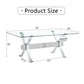 Modern Tempered Glass Dining Table, 79" x 39" x 30", Sleek Design for Dining Rooms