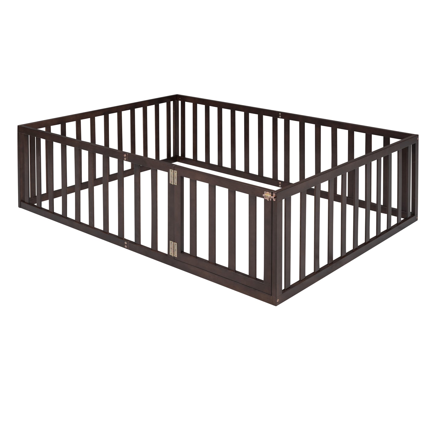 Full Size Wood Daybed Frame with Fence Walnut(OLD SKU:WF289662AAL)