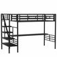 Metal Loft Bed Frame with Desk  No Box Spring Needed Twin Black