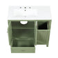 36" Bathroom Vanity with Sink, Double Door Cabinet, Large Drawer, and Flip Drawer, Green Finish