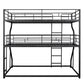 Full XL over Twin XL over Queen Size Triple Bunk Bed with Long and Short Ladder,Black