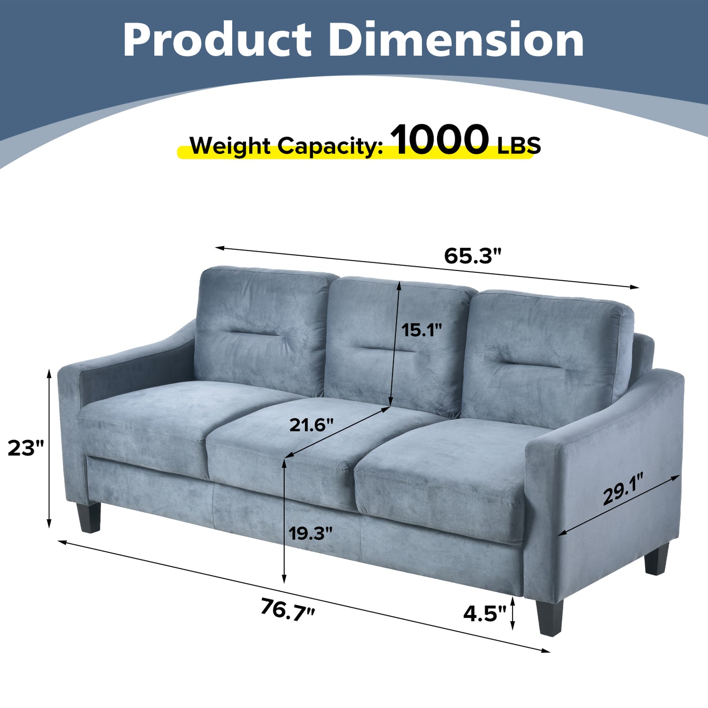 Couch Comfortable Sectional Couches and Sofas for Living Room Bedroom Office Small Space.