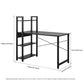 Bedroom Desk with Steel Frame, 4 Storage Shelves, and Wooden Tabletop, Perfect for Students and Home Offices