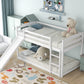 Twin over Twin Bunk Bed with Convertible Slide and Ladder   White