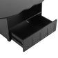 ON-TRANS flexible cream style coffee table with 2 brake wheels, drawers, large storage space,black, 39.37 '' x 23.6 ''