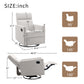 Modern Upholstered Rocker Nursery Chair Plush Seating Glider Swivel Recliner Chair Beige