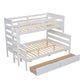 Wood Twin over Full Bunk Bed with 2 Drawers  White