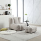 Fluffy bean bag chair Super soft couch chair with memory foam and footstool Indoor modern focus bean bag chair