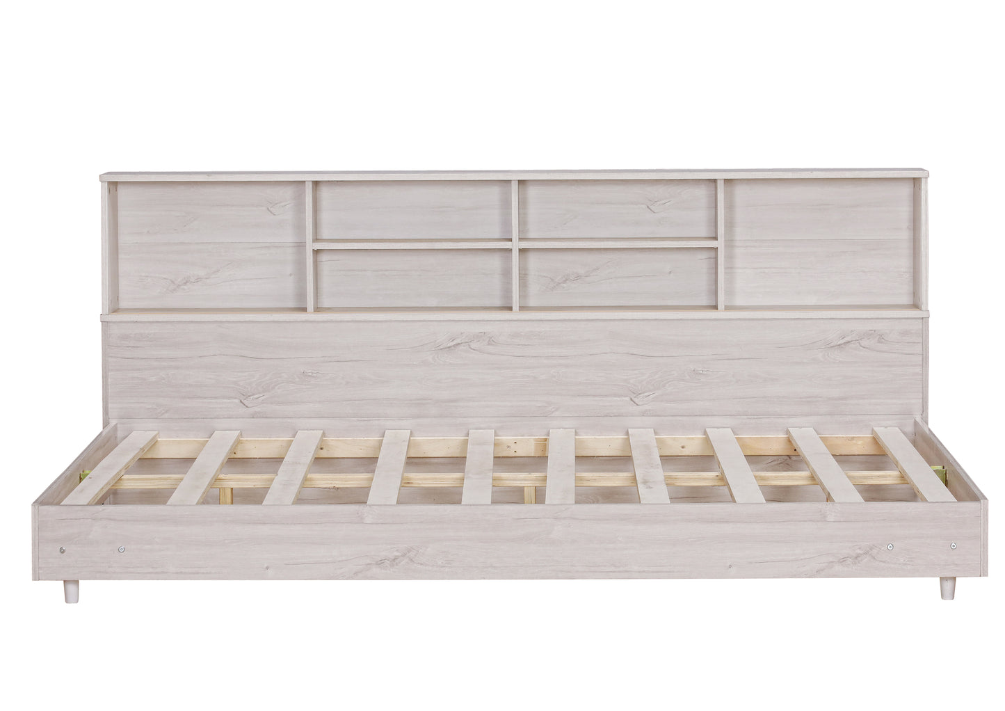 Full Size Daybed Frame with Storage Bookcases White Oak