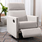 Modern Upholstered Rocker Nursery Chair Plush Seating Glider Swivel Recliner Chair Tan