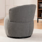 Grey Plush Swivel Accent Chair with 360° Rotation and Metal Base, Contemporary Design for Living Rooms