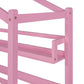 Wooden Twin Size House Bed with Trundle Kids Bed with Shelf Pink