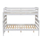 Wood Twin over Full Bunk Bed with Ladder White