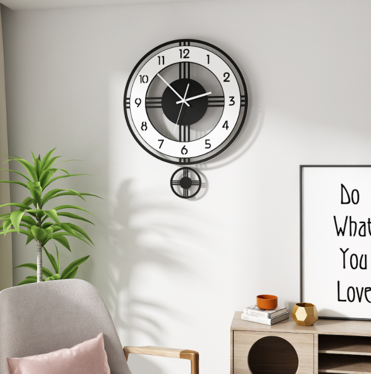 Acrylic Clock Pendulum Modern Design Clock Creative Quartz Silent Watch Home Decor